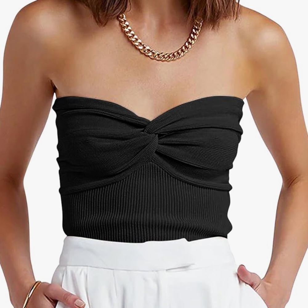 Elegant Black Strapless Top